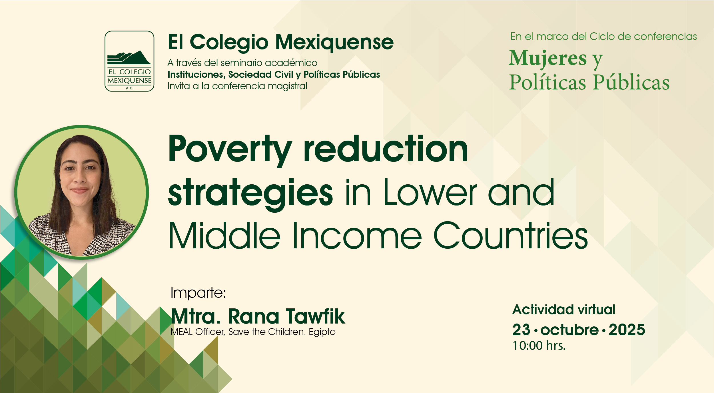 Conferencia Magistral. Poverty reduction strategies in Lower and Middle Income Countries