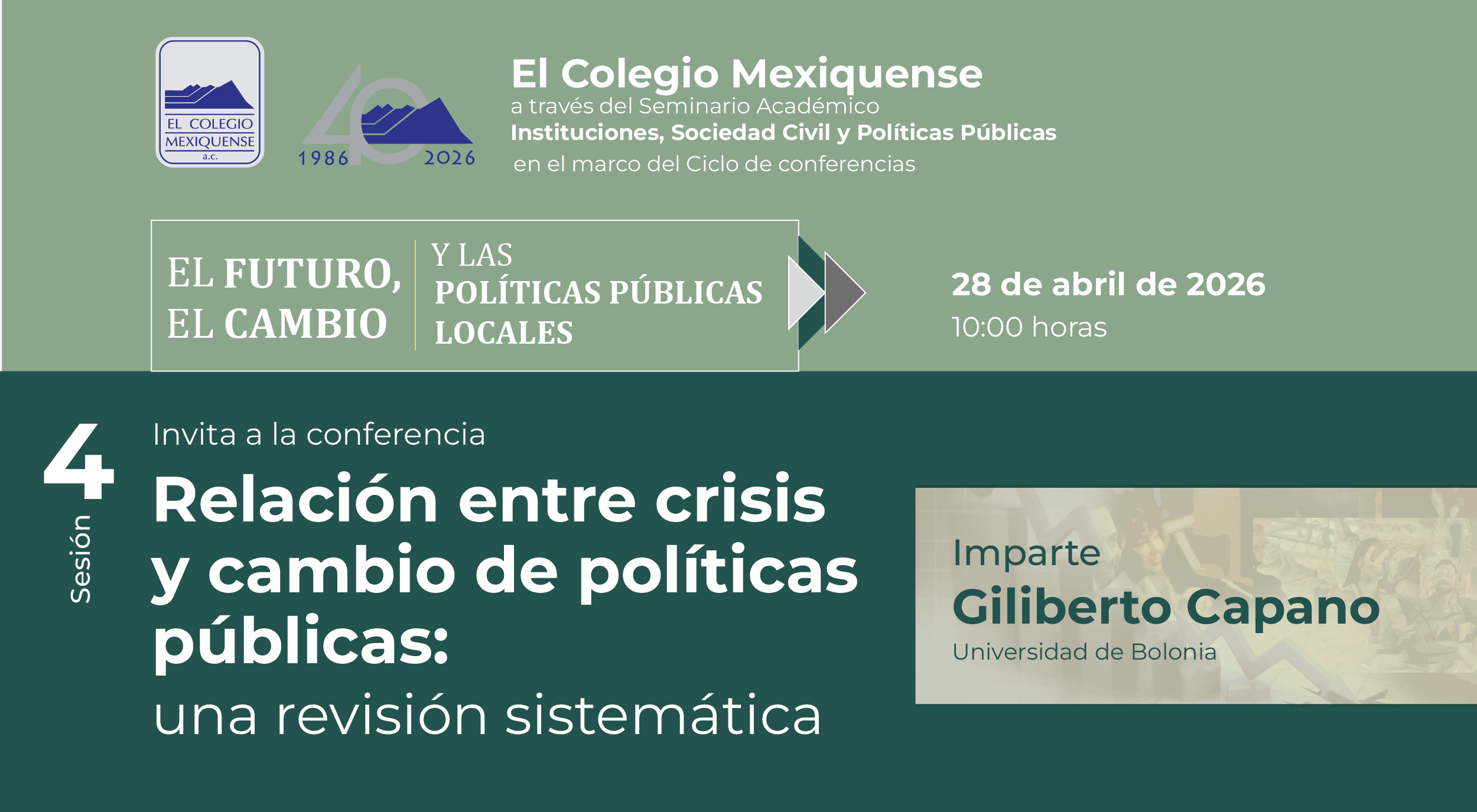 Conferencia. Relación entre crisis y cambio de políticas públicas: una revisión  sistemática